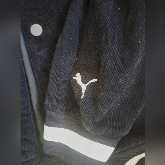 PUMA lightweight corduroy varsity style snap front jacket embroidered GRAPHIC XL - Picture 8 of 10